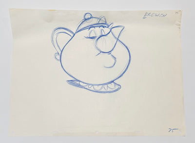 Original Walt Disney Production Drawing from Beauty and the Beast featuring Mrs. Potts