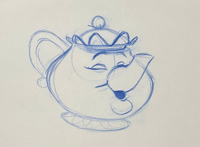 Original Walt Disney Production Drawing from Beauty and the Beast featuring Mrs. Potts