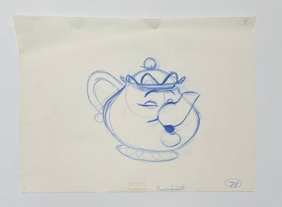 Original Walt Disney Production Drawing from Beauty and the Beast featuring Mrs. Potts