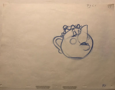 Original Walt Disney Production Drawing from Beauty and the Beast featuring Mrs. Potts