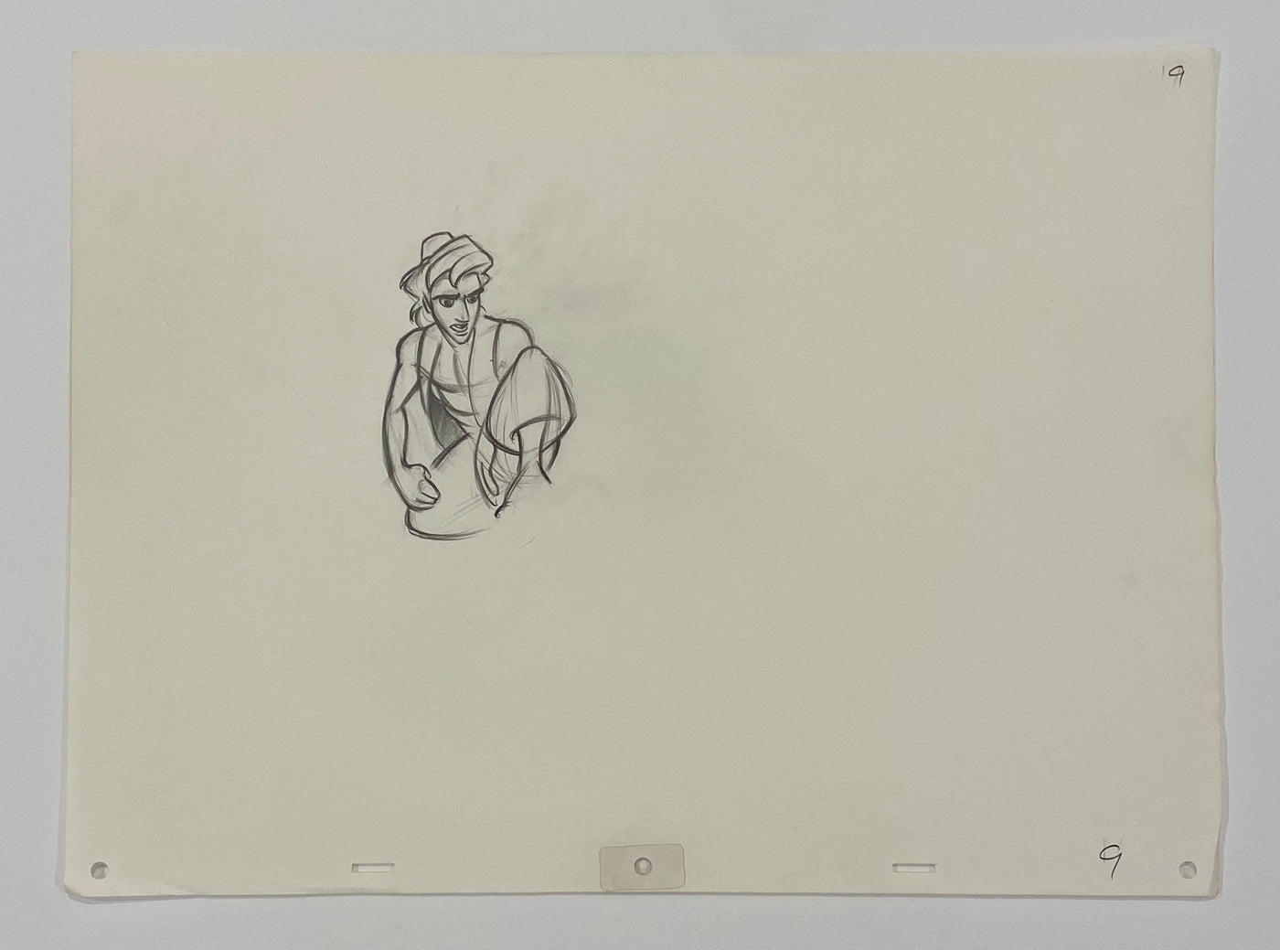 Original Walt Disney Production Drawing from Aladdin featuring Aladdin