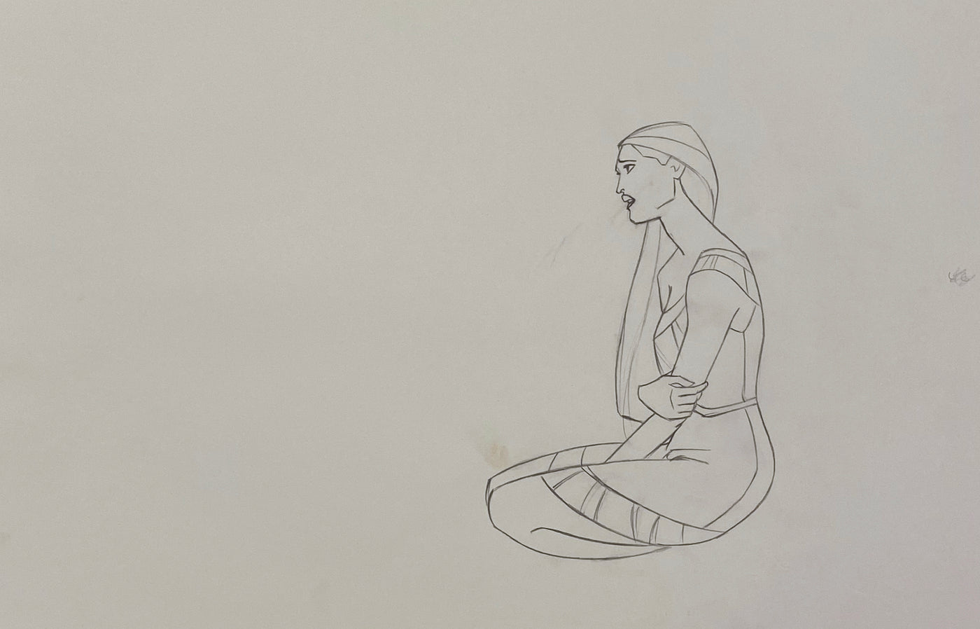 Original Walt Disney Production Drawing from Pocahontas featuring Pocahontas