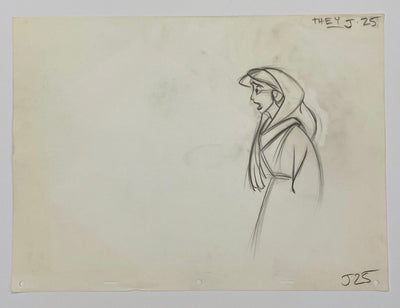 Original Walt Disney Production Drawings Featuring Aladdin and Jasmine