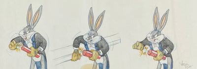 Original Warner Brothers Virgil Ross Animation Drawing featuring Bugs Bunny