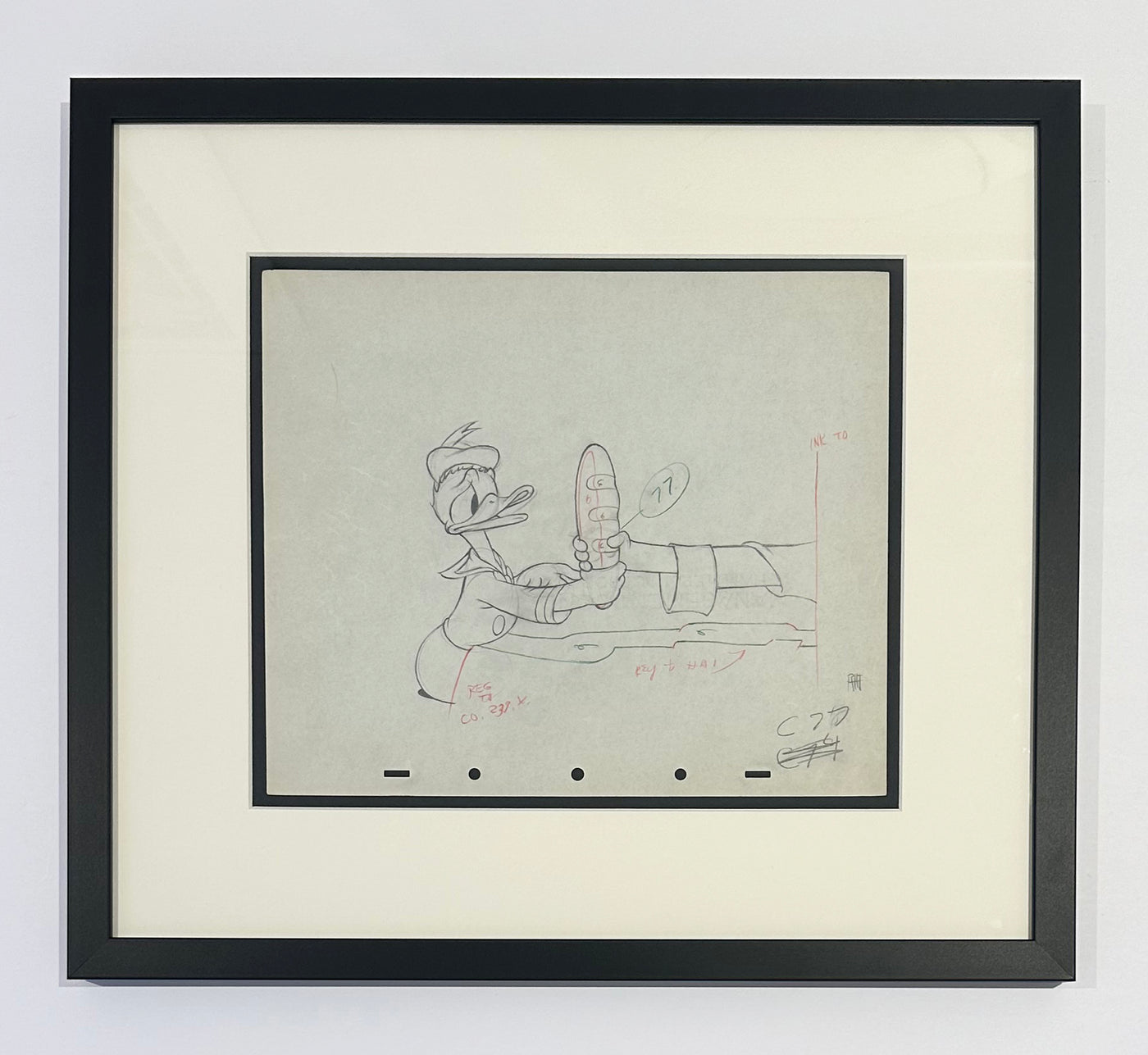 Original Walt Disney Production Drawing from Donald's Cousin Gus featuring Donald Duck