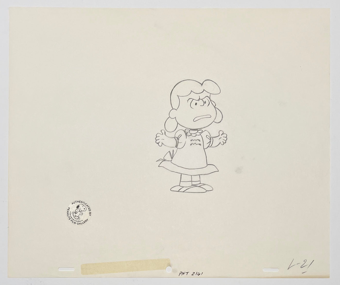 Original Peanuts Production Cel with 2 Production Drawings featuring Lucy, Snoopy, and Woodstock