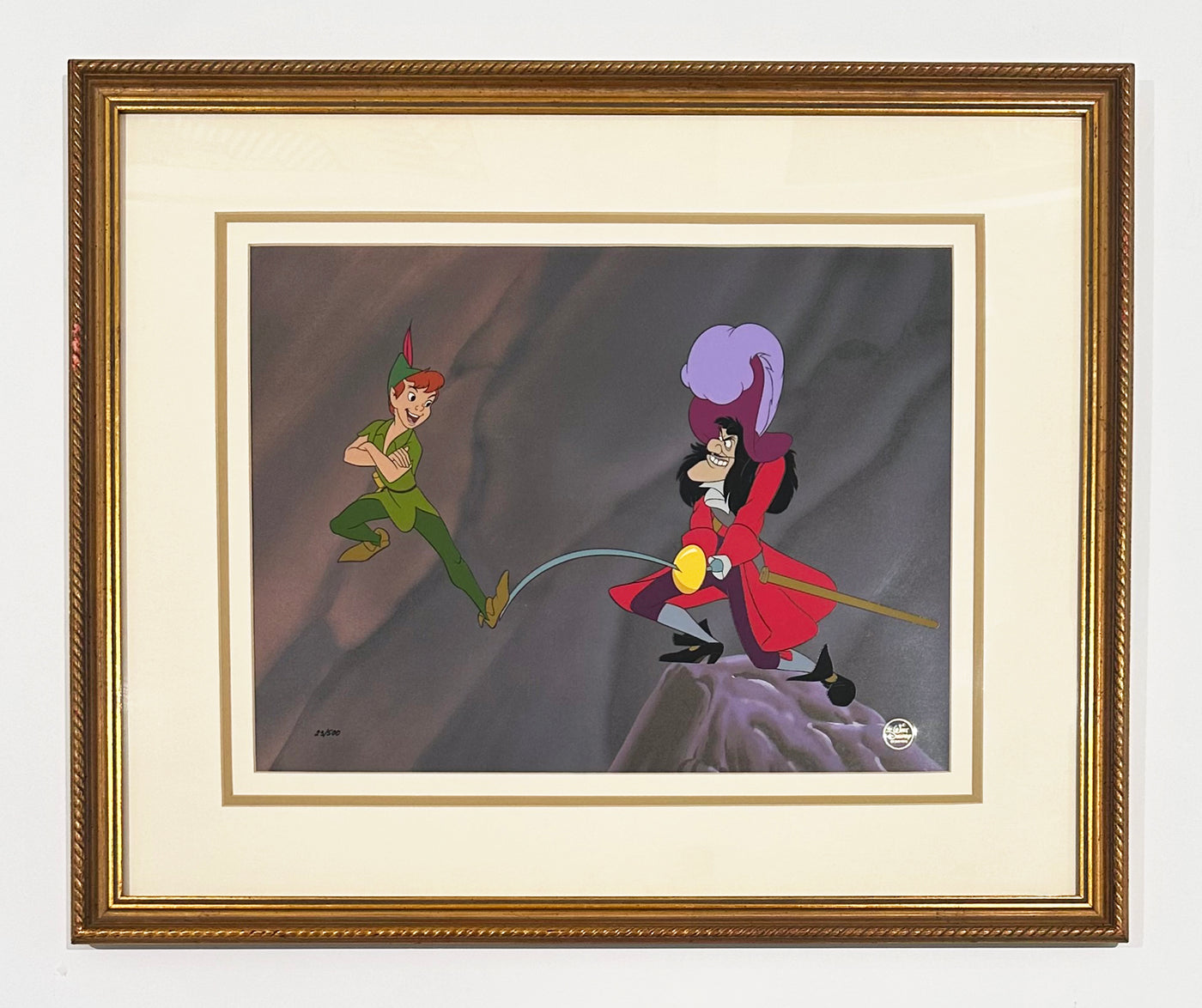 Original Walt Disney Limited Edition Cel featuring Peter Pan and Captain Hook