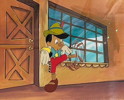 Original Walt Disney Production Cel and Production Drawing featuring Pinocchio