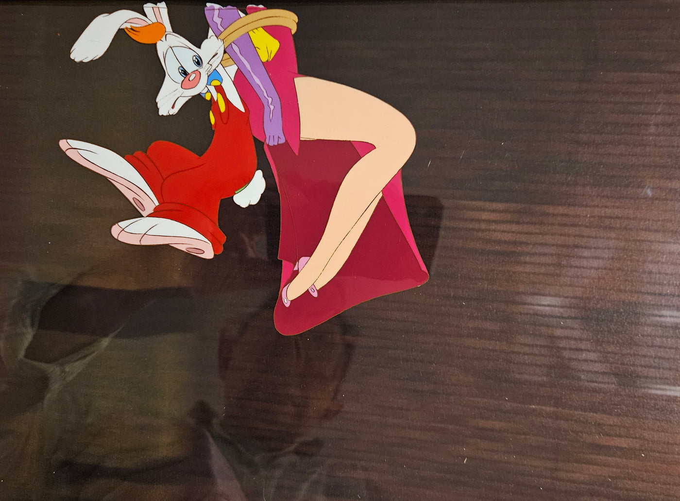 Original Walt Disney Production Cel from Who Framed Roger Rabbit? featuring Roger Rabbit and Jessica Rabbit
