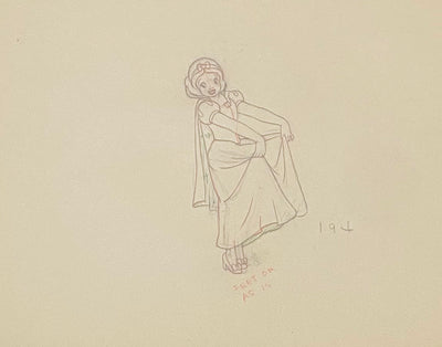 Original Walt Disney Production Drawing from Snow White and the Seven Dwarfs featuring Snow White