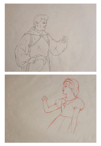 Original Walt Disney Set of 2 Production Drawings from Snow White and the Seven Dwarfs