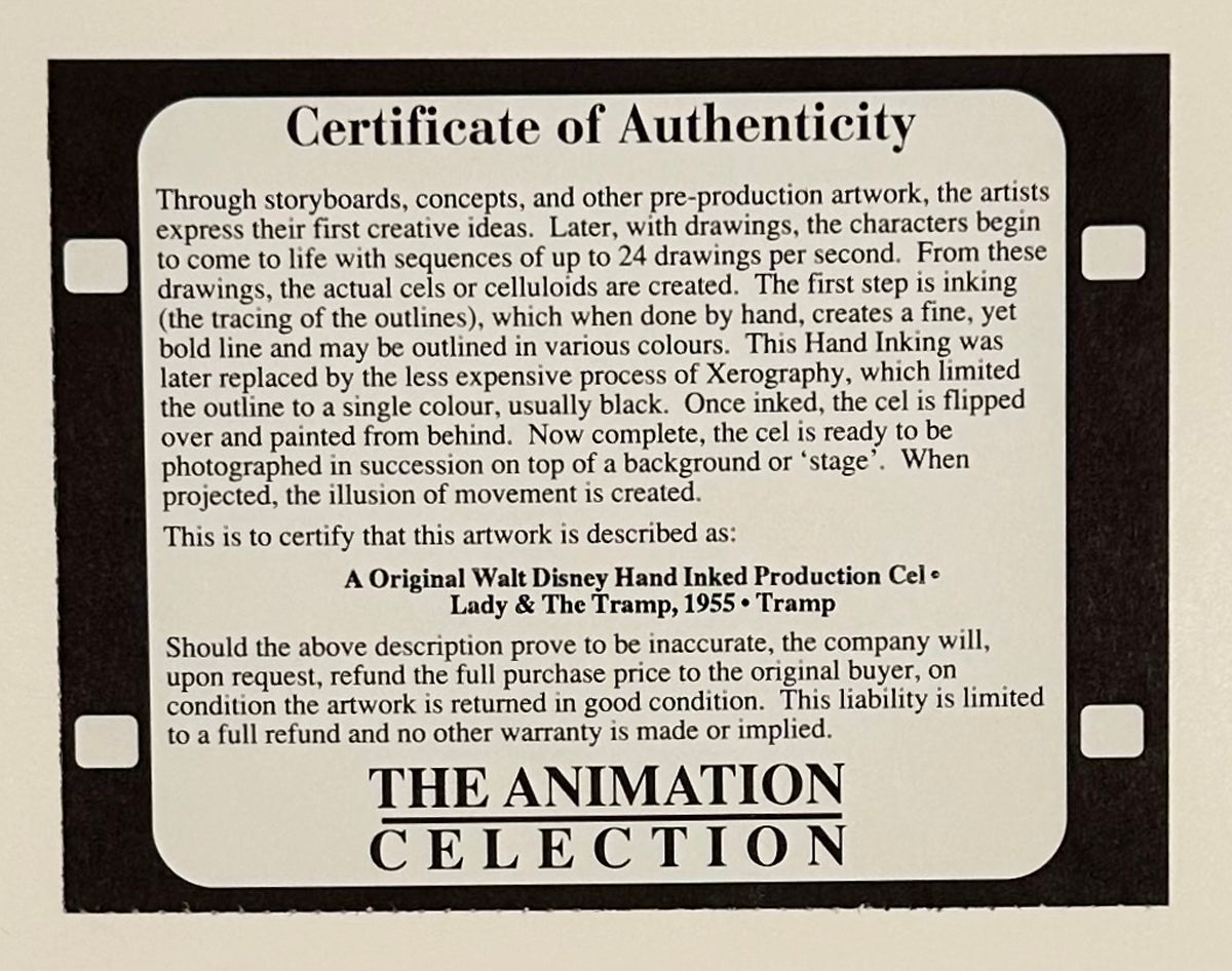 Original Walt Disney Production Cel featuring Tramp
