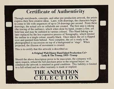 Original Walt Disney Production Cel featuring Tramp