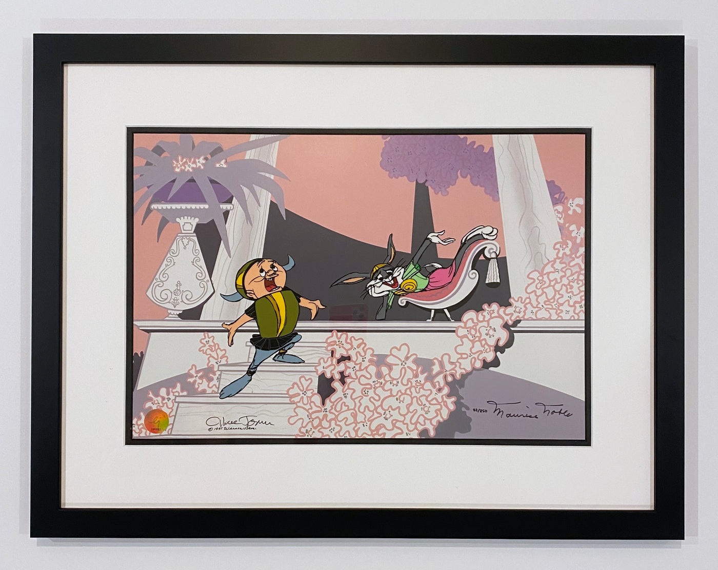 Original Warner Brothers Limited Edition Cel "Be My Wuv!" Signed by Chuck Jones and Maurice Noble