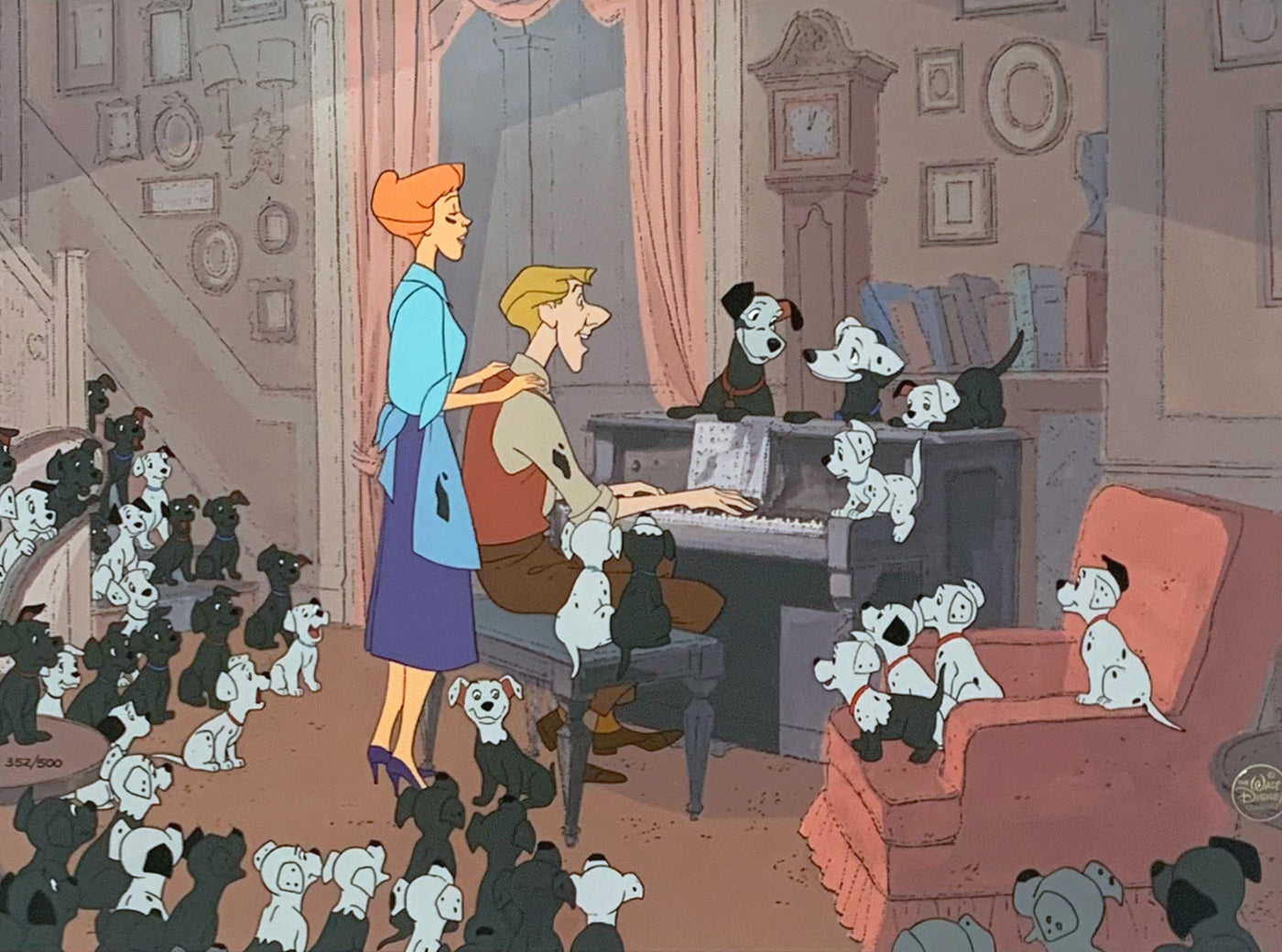 Original Walt Disney Limited Edition Cel "At the Piano" from One Hundred and One Dalmatians