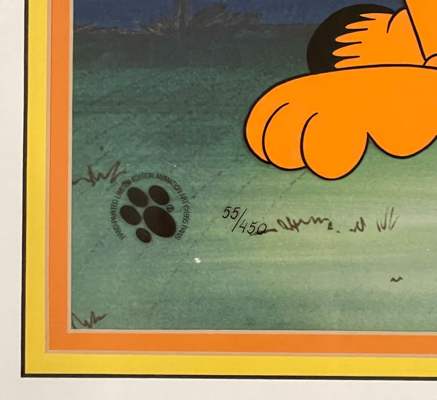 Paws INC Limited Edition Cel Featuring Garfield and Odie Signed by Jim Davis