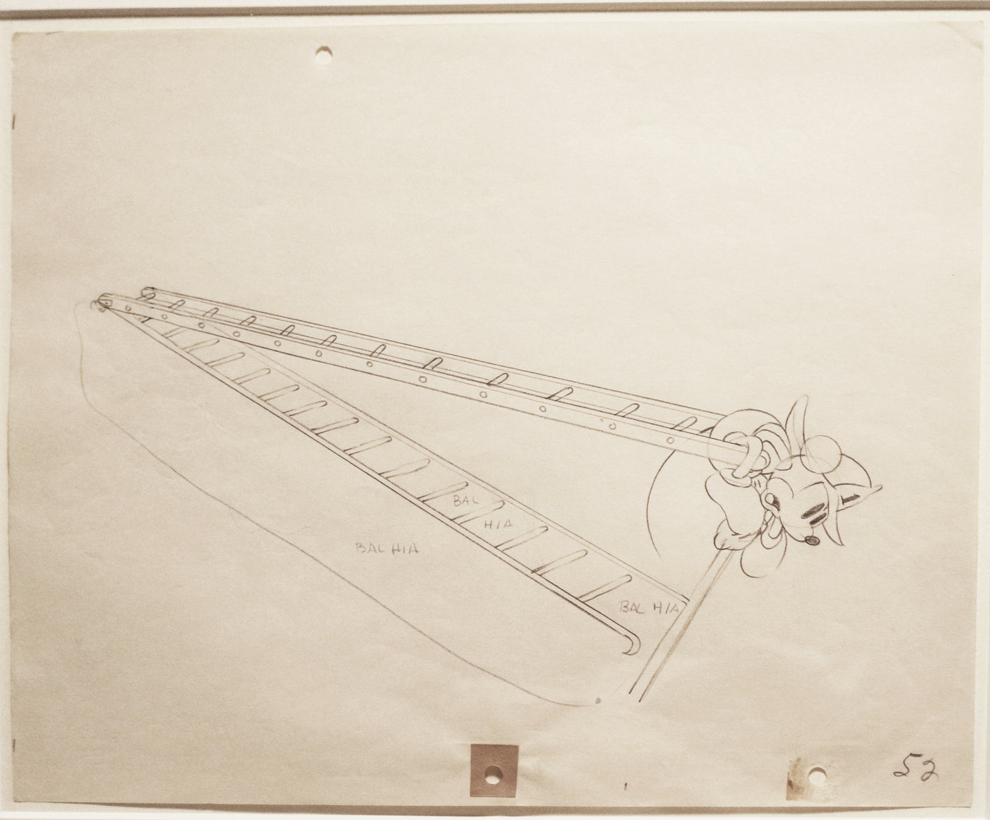 Original Walt Disney Production Drawing of Mickey Mouse from Mickey's Fire Brigade (1935)