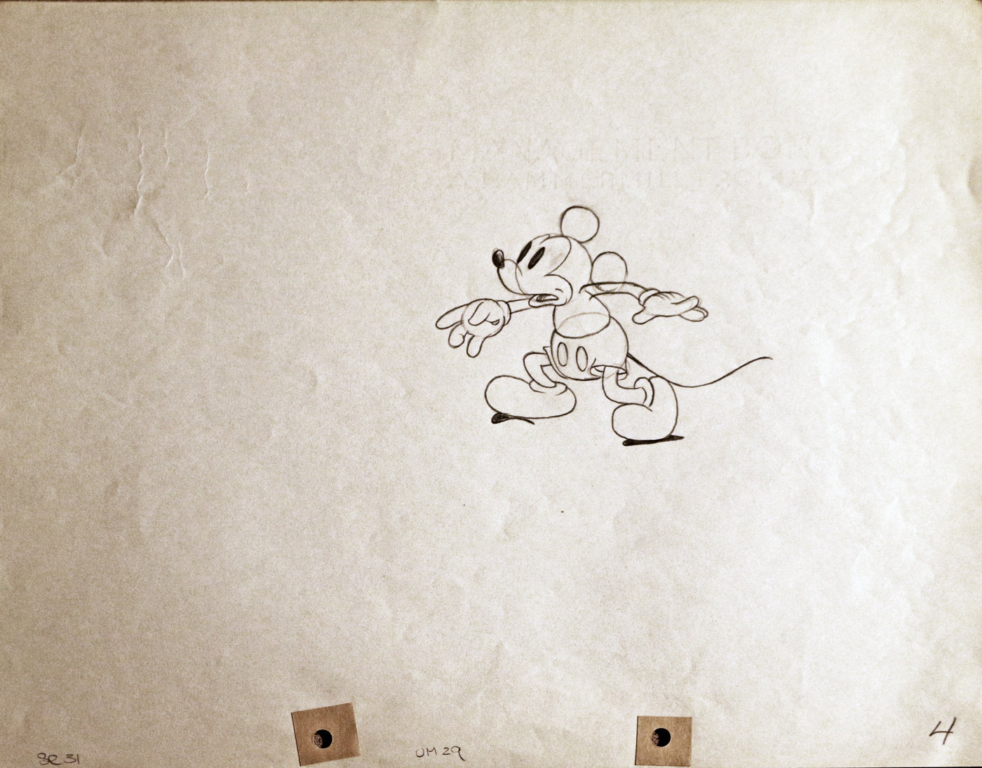 Original Walt Disney Production Drawing of Mickey Mouse from Mickey's Man Friday (1935)