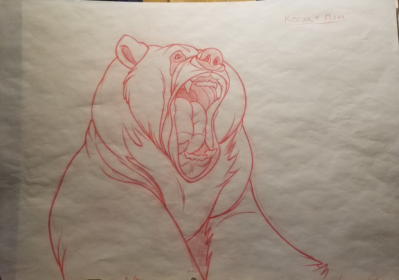 Original Walt Disney Production Drawing from Brother Bear (2003) featuring Koda's mother
