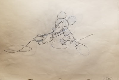 Original Walt Disney Production Drawing of Mickey Mouse from Runaway Brain (1995)