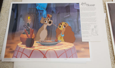 Original Walt Disney Limited Edition Cel Bella Notte from Lady and the Tramp
