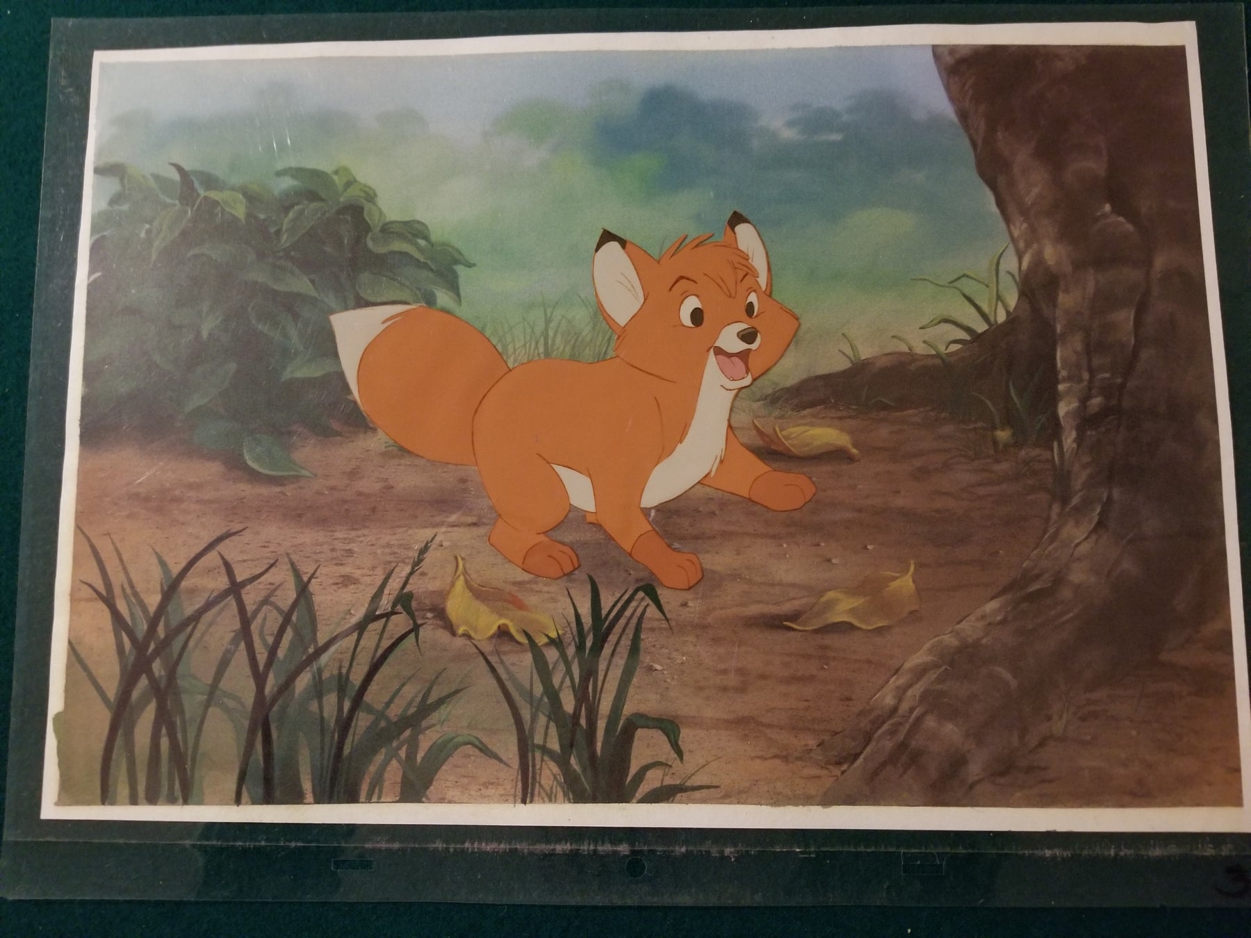 Original Walt Disney Production Cel From The Fox And The Hound Featuring Tod 1981
