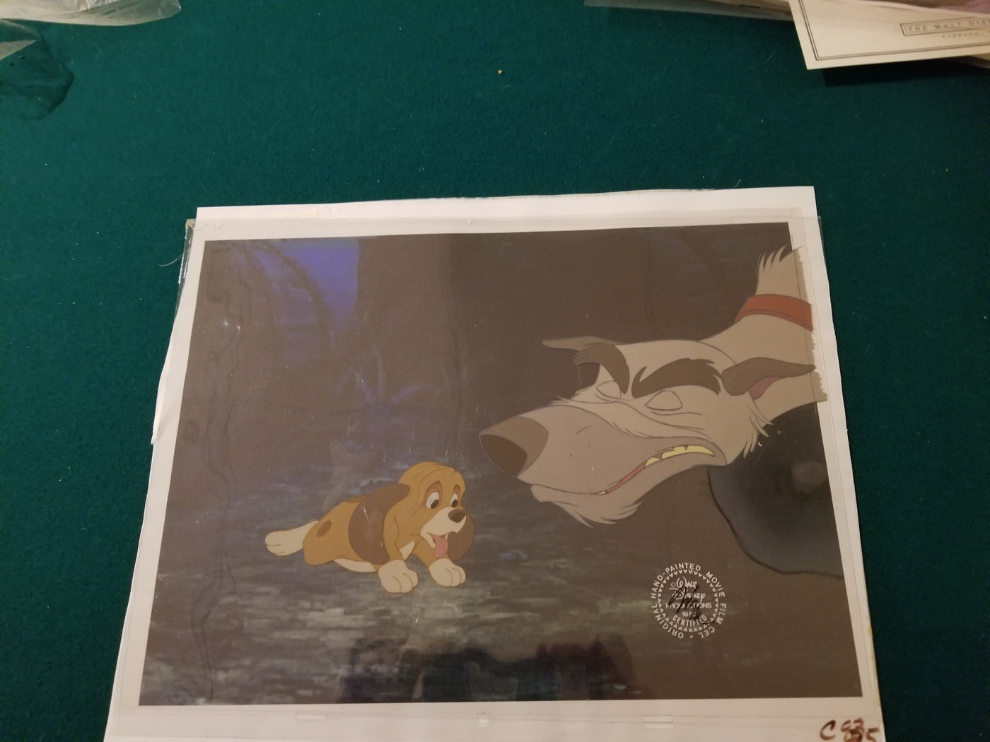 Original Walt Disney Production Cel from The Fox and the Hound featuring Copper and Chief
