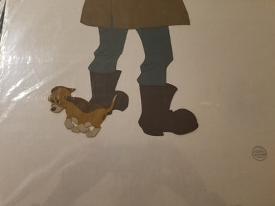 Original Walt Disney Production Cel from The Fox and the Hound featuring young Copper and Slade
