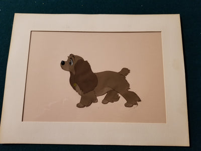 Original Walt Disney Art Corner Production Cel from Lady and the Tramp featuring Lady