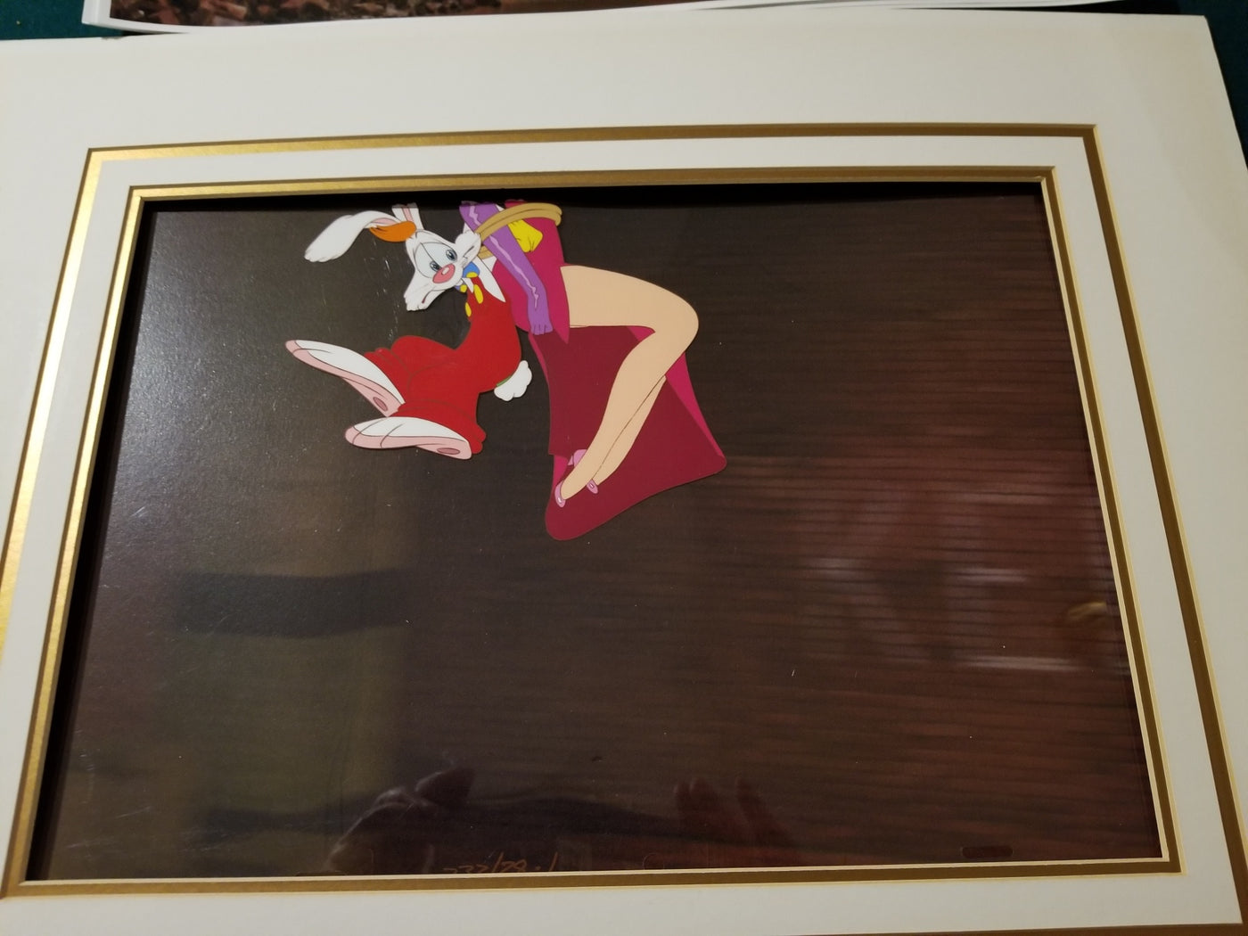 Original Walt Disney Production Cel from Who Framed Roger Rabbit featuring Roger Rabbit and Jessica Rabbit
