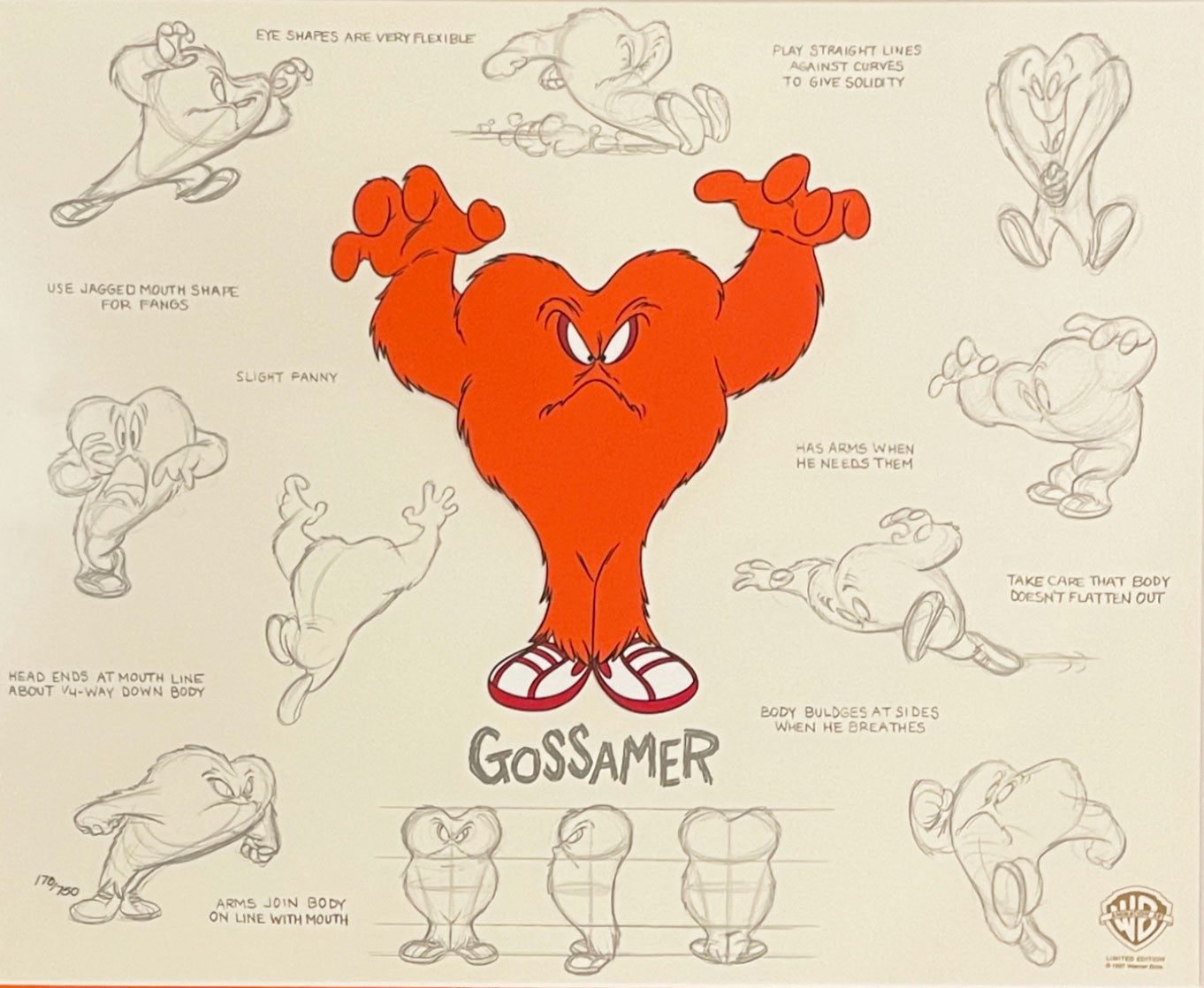 Original Warner Brothers Limited Edition Model Cel Featuring Gossamer