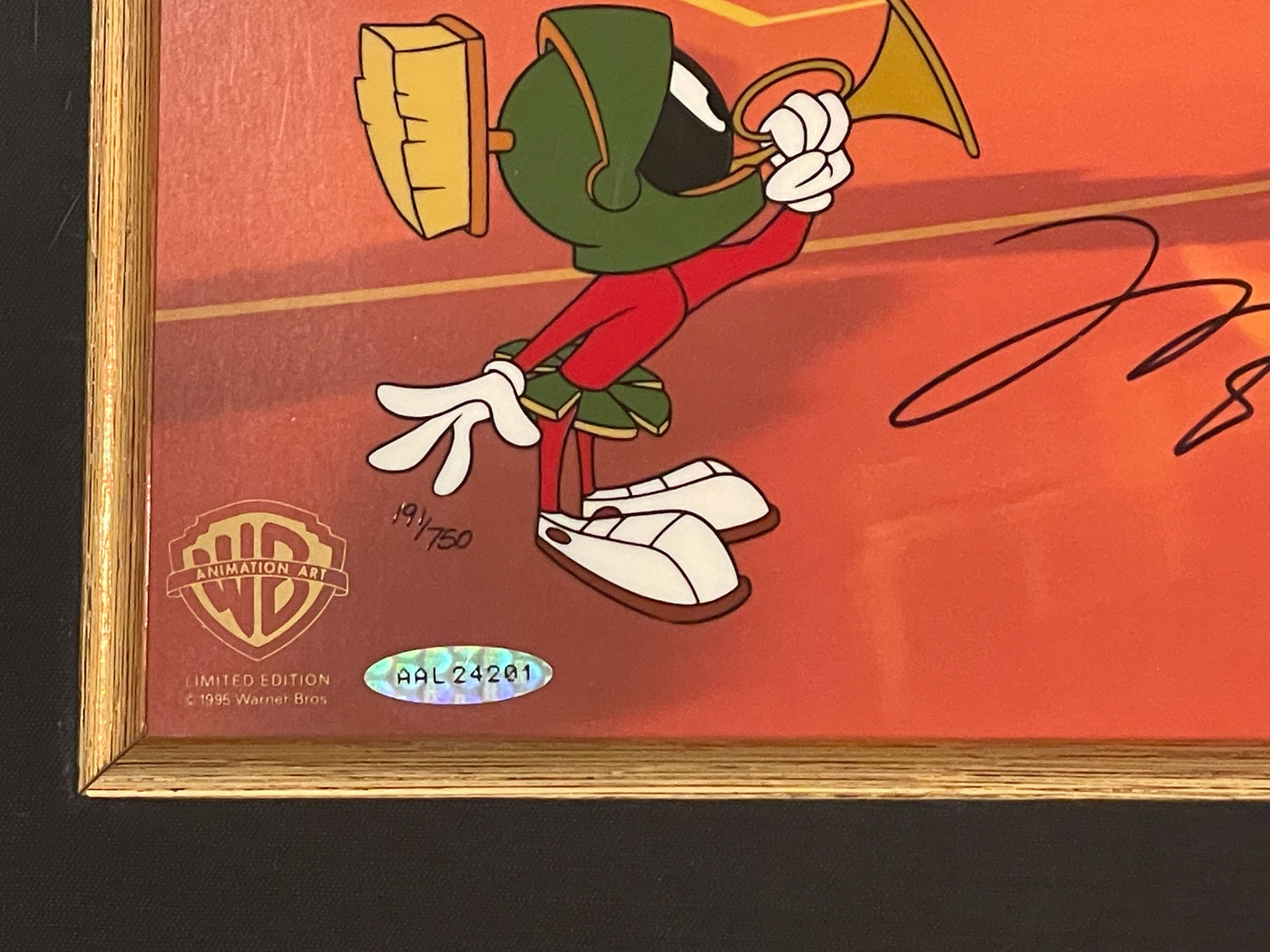 Original Warner Brothers Limited Edition Cel "The Great Space Erase" featuring Bugs Bunny, Marvin Martian, and Michael Jordan