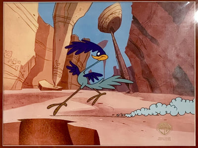 Original Warner Brothers Production Cels on Color Copy Backgrounds featuring Wile E. Coyote and Road Runner