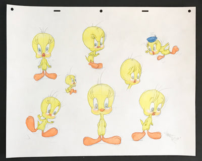 Warner Brothers Virgil Ross Animation Drawing of Tweety Bird