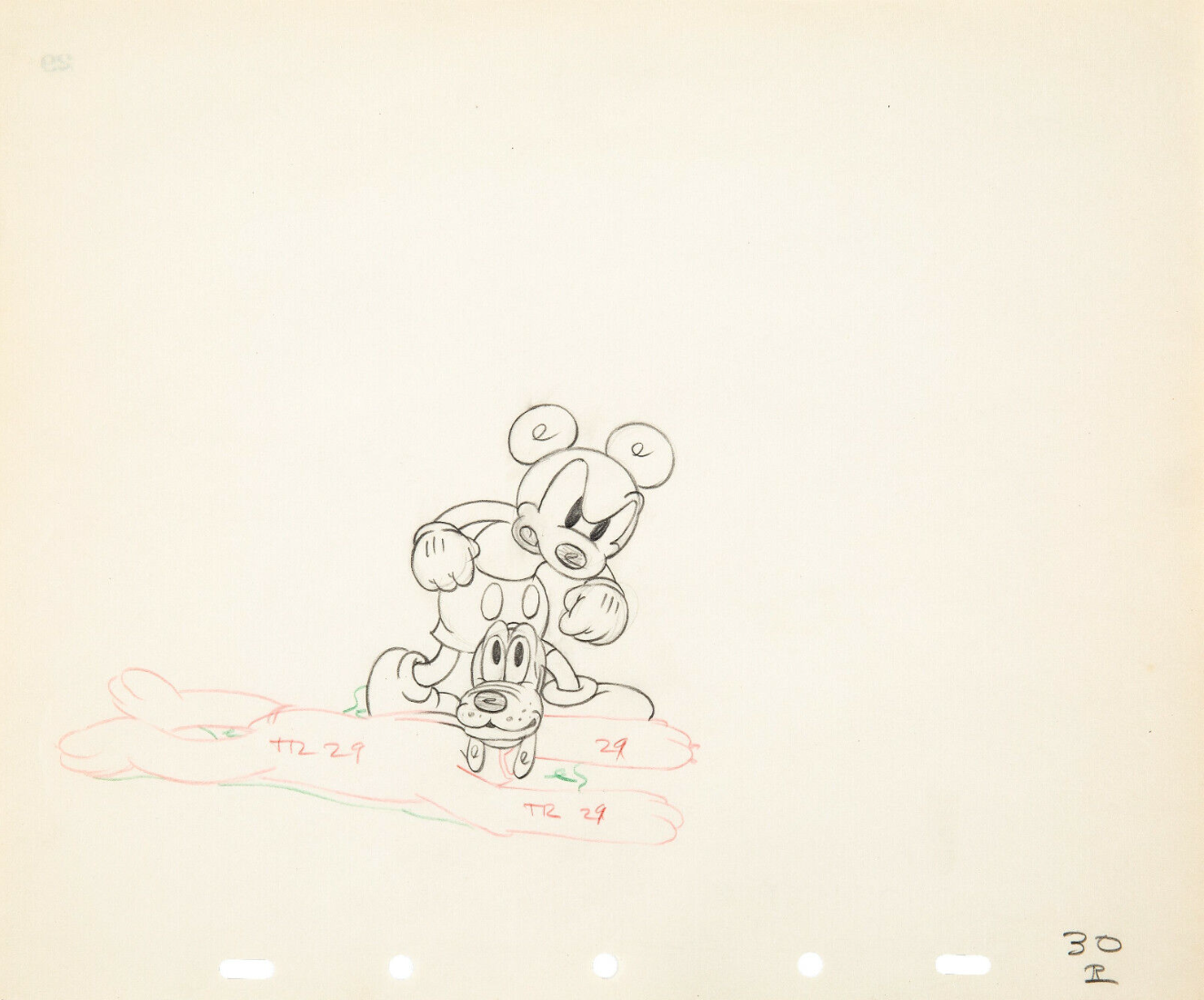 Original Walt Disney Production Drawing of Mickey Mouse and Pluto from ...