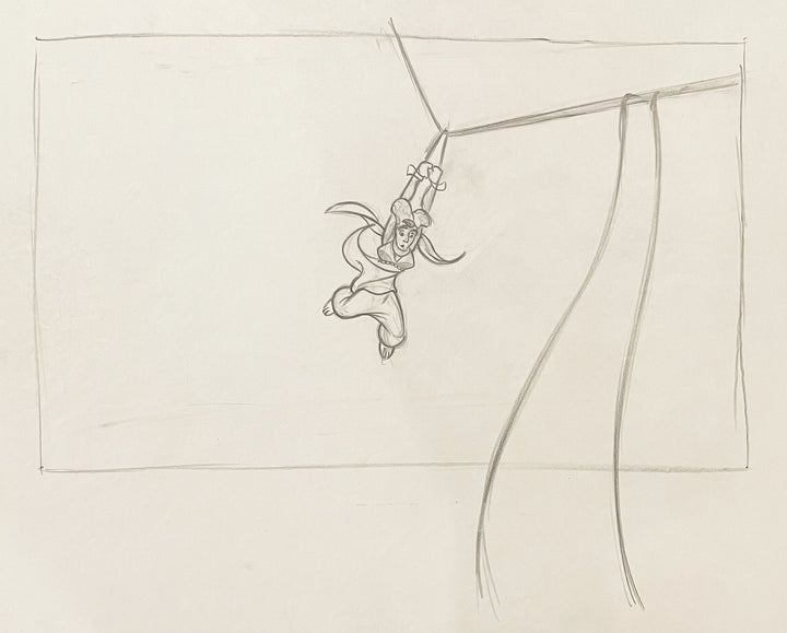 Original Walt Disney Production Drawing from Aladdin featuring