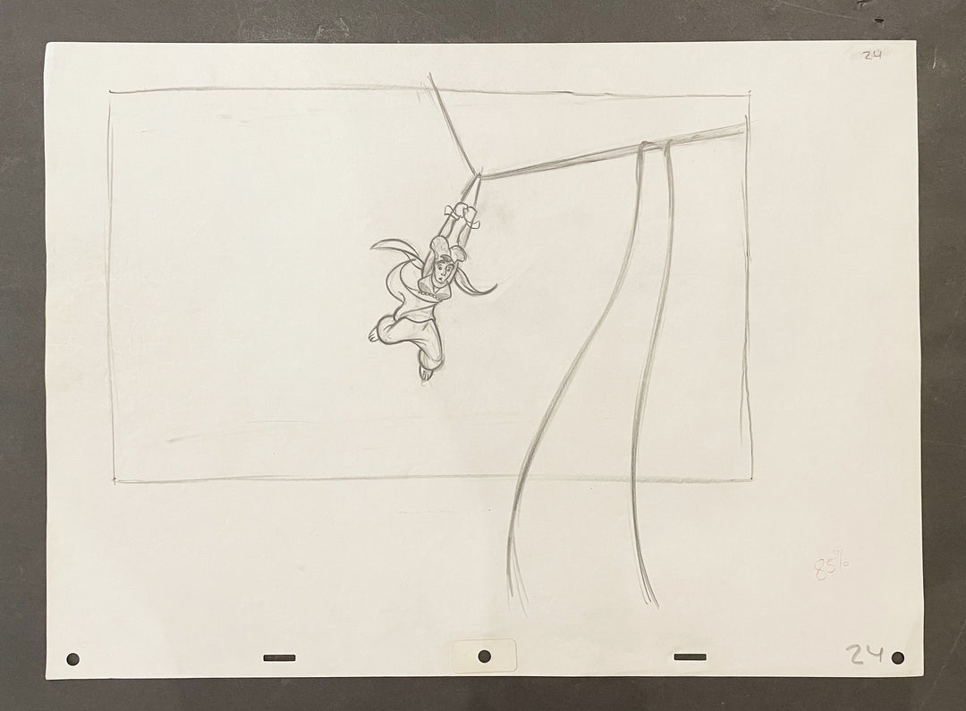 Original Walt Disney Production Drawing from Aladdin featuring