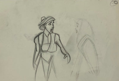 Original Walt Disney Production Drawing from Aladdin featuring Aladdin