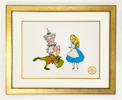 Walt Disney Alice in Wonderland Animation Art Sericel of Alice and The Mad Hatter