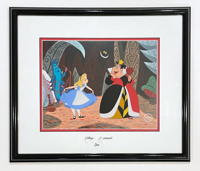 Walt Disney Alice in Wonderland Animation Art Sericel, Curtsey to the Queen, Signed by Kathryn Beaumont (The original voice of Alice)