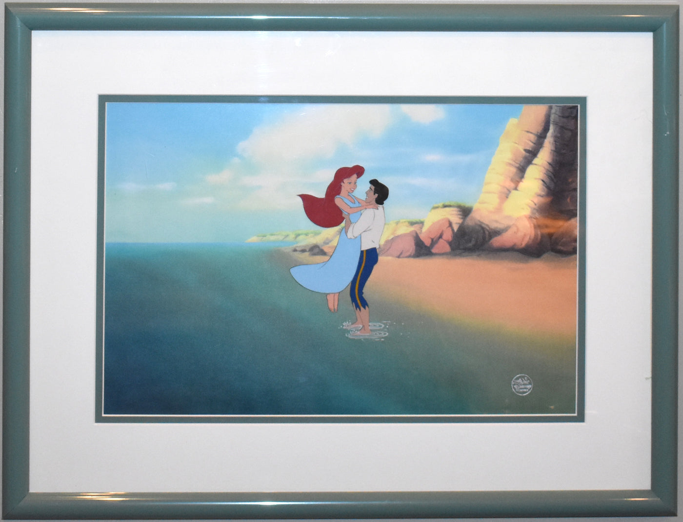 Original Walt Disney Production Cel from The Little Mermaid featuring Ariel and Eric