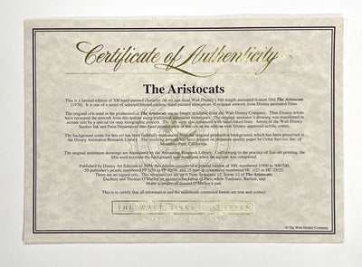 Walt Disney The Aristocats Animation Art Limited Edition Cel