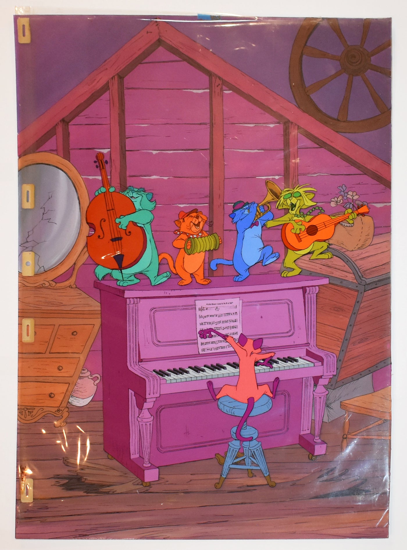 Original Walt Disney Production Cels (3) from The Aristocats featuring Scat Cat and Alley Cats