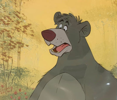 Original Walt Disney Production Cel from The Jungle Book featuring Baloo and Kaa