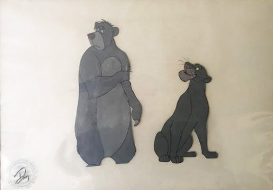 Original Walt Disney Production Cels on Color Copy Background from The Jungle Book featuring Baloo and Bagheera