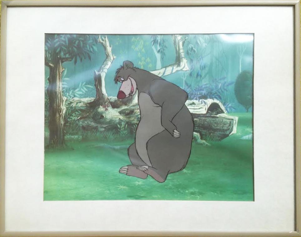 Original Walt Disney Production Cels on Color Copy Background from The Jungle Book featuring Baloo