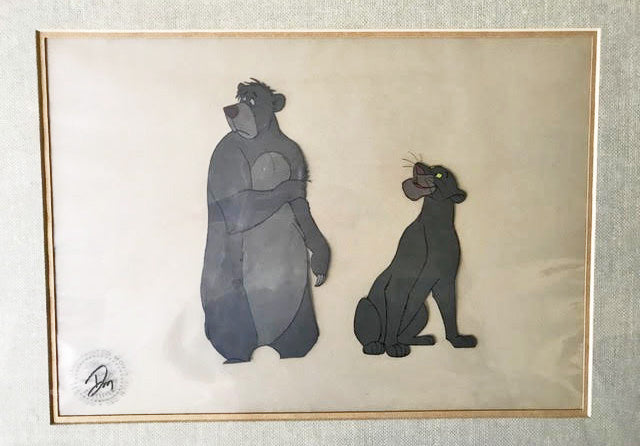 Original Walt Disney Production Cels on Color Copy Background from The Jungle Book featuring Baloo and Bagheera