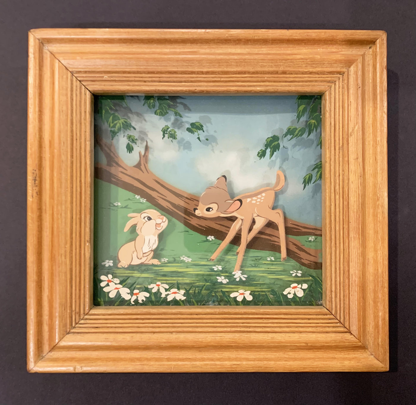 Original Walt Disney Multiplane Painting "Bambi and Thumper No. 5" featuring Bambi and Thumper