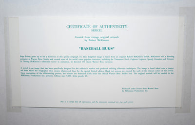 Original Warner Brothers/McKimson Productions Limited Edition Sericel, Baseball Bugs