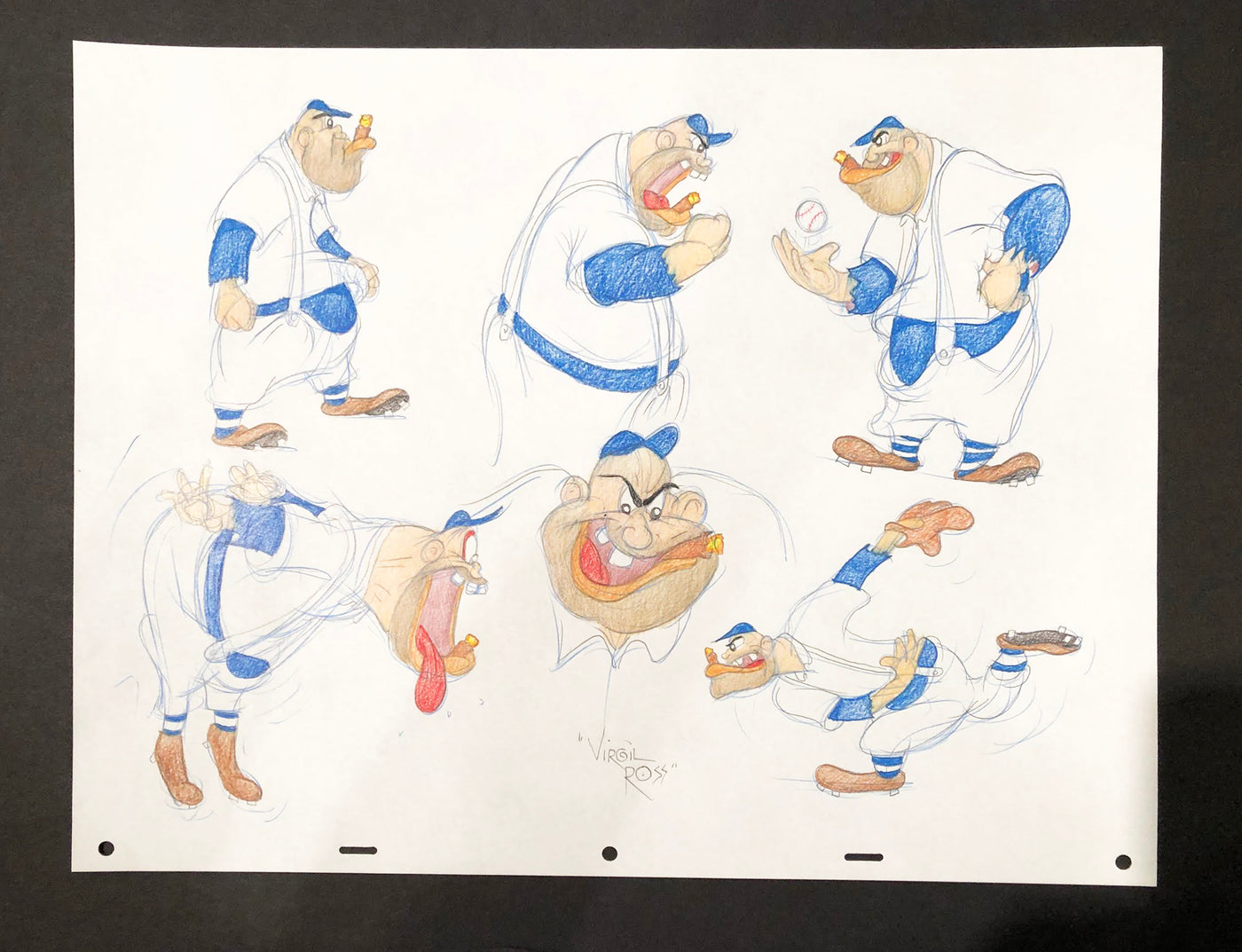 Warner Brothers Virgil Ross Animation Drawing of Umpire